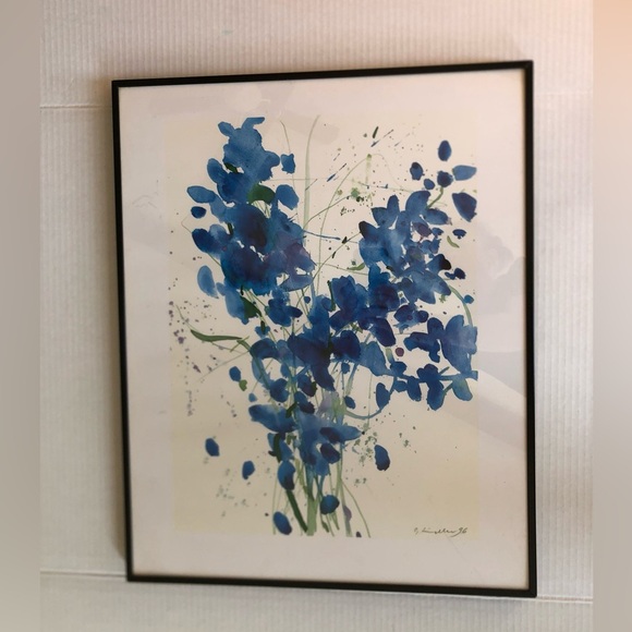 Vtg IKEA Floral Art Print Framed - Picture 4 of 8
